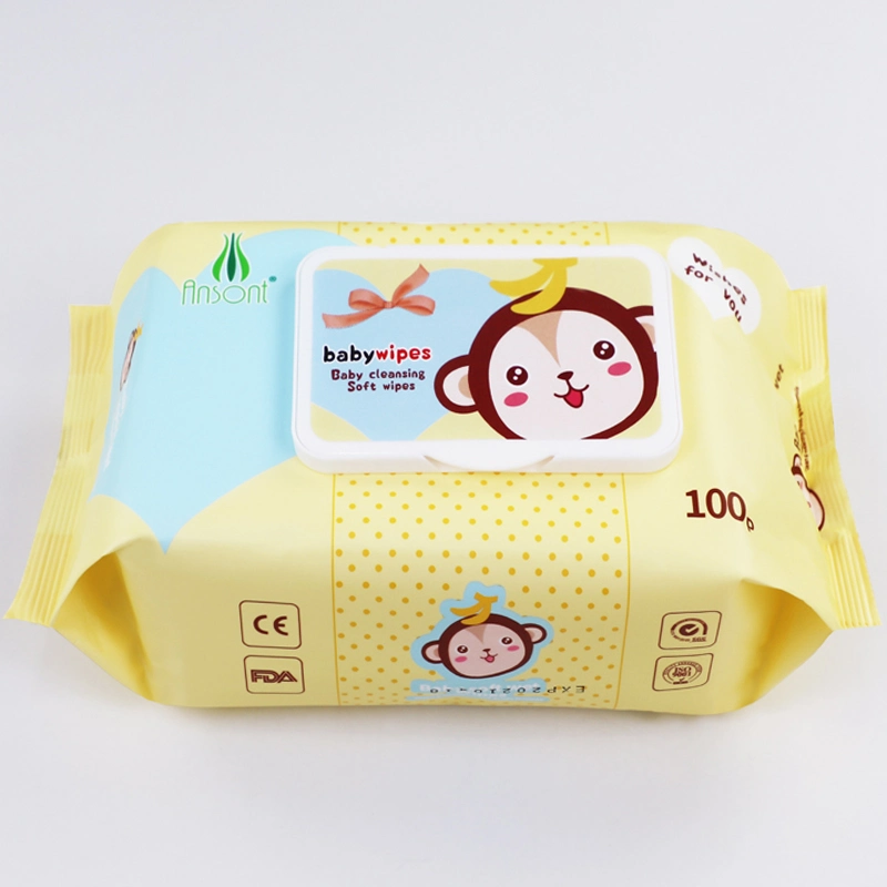 100PCS Baby Wipes Tissue Non Alcohol Wet Wipes Make up Remove Spunlace Soft Moisturizing Tissue