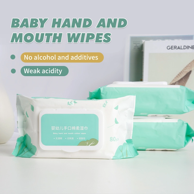 Customized Baby Wet Cotton Tissue for Hand and Face Hot Sale